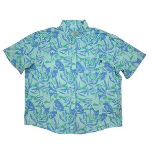 Huk Button Down Shirt 3XL XXXL Turquoise Fishing